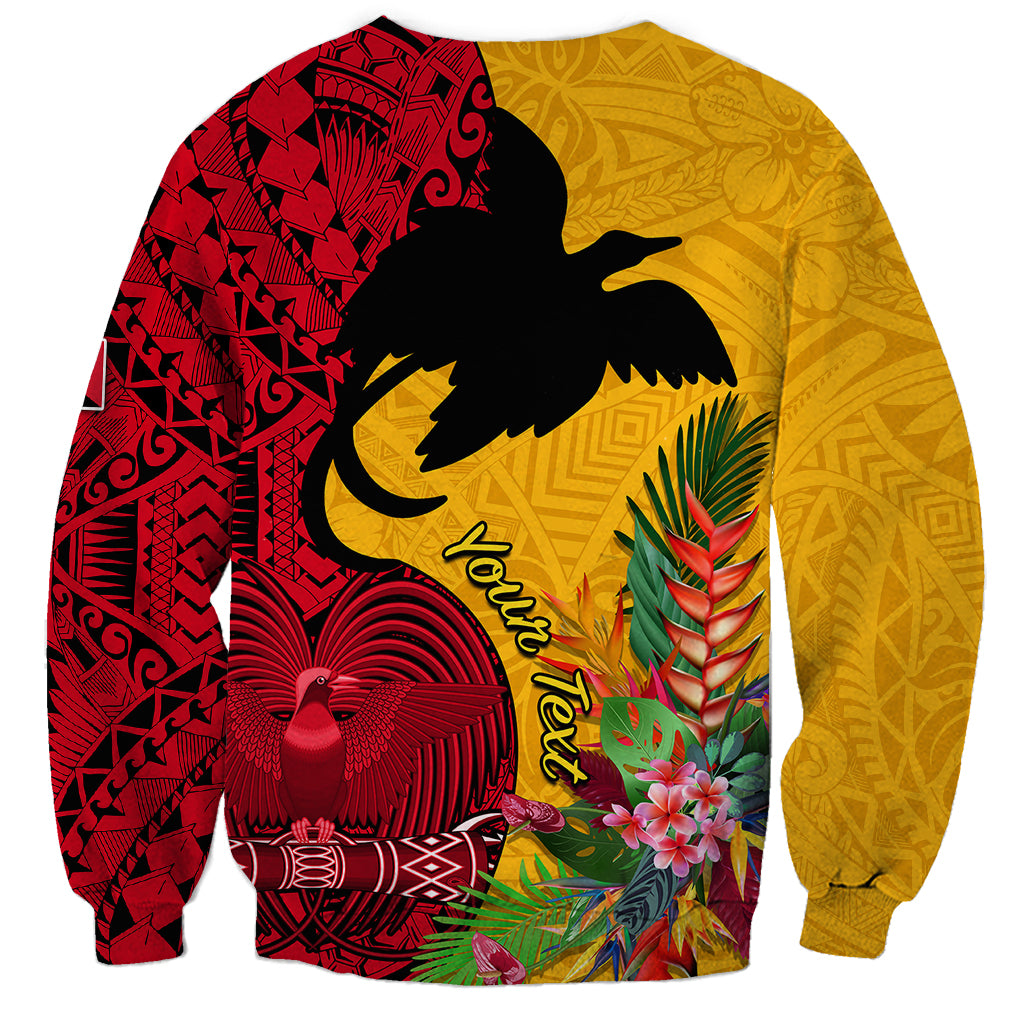 Custom Papua New Guinea Sweatshirt Birds Of Paradise Mix Tropical Flower Polynesian Pattern LT03 - Polynesian Pride