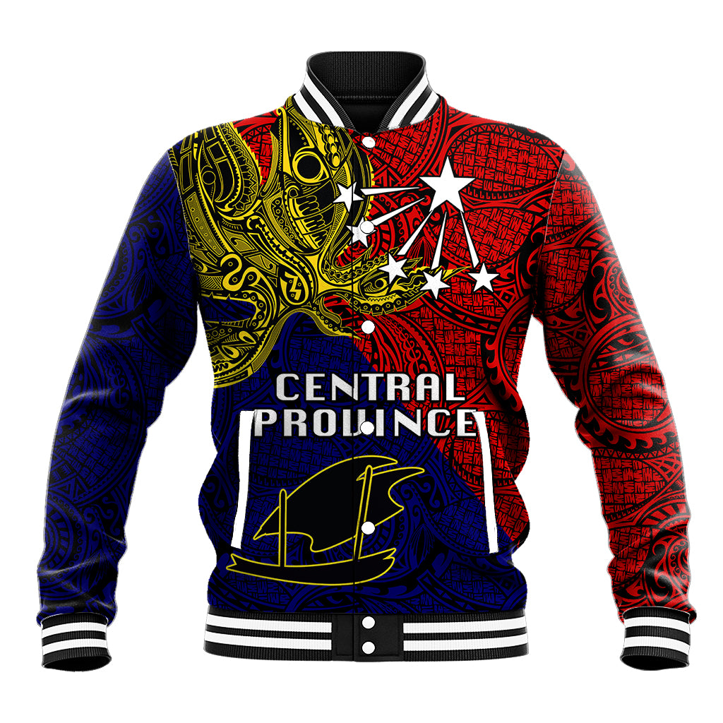 Papua New Guinea Central Province Baseball Jacket PNG Birds Of Paradise Polynesian Arty Style LT03 Unisex Red - Polynesian Pride
