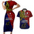 Papua New Guinea Central Province Couples Matching Short Sleeve Bodycon Dress and Hawaiian Shirt PNG Birds Of Paradise Polynesian Arty Style LT03 Red - Polynesian Pride