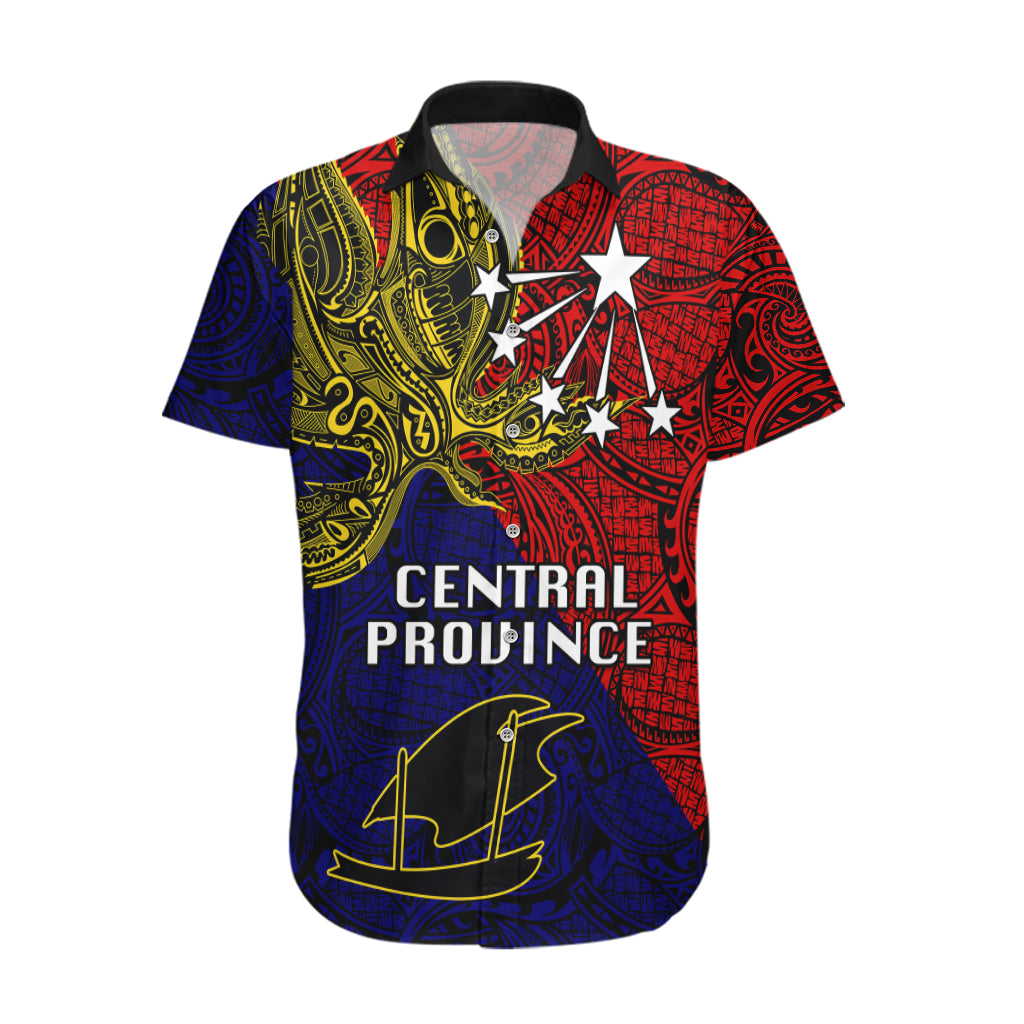 Papua New Guinea Central Province Hawaiian Shirt PNG Birds Of Paradise Polynesian Arty Style LT03 Red - Polynesian Pride