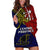 Papua New Guinea Central Province Hoodie Dress PNG Birds Of Paradise Polynesian Arty Style LT03 Red - Polynesian Pride