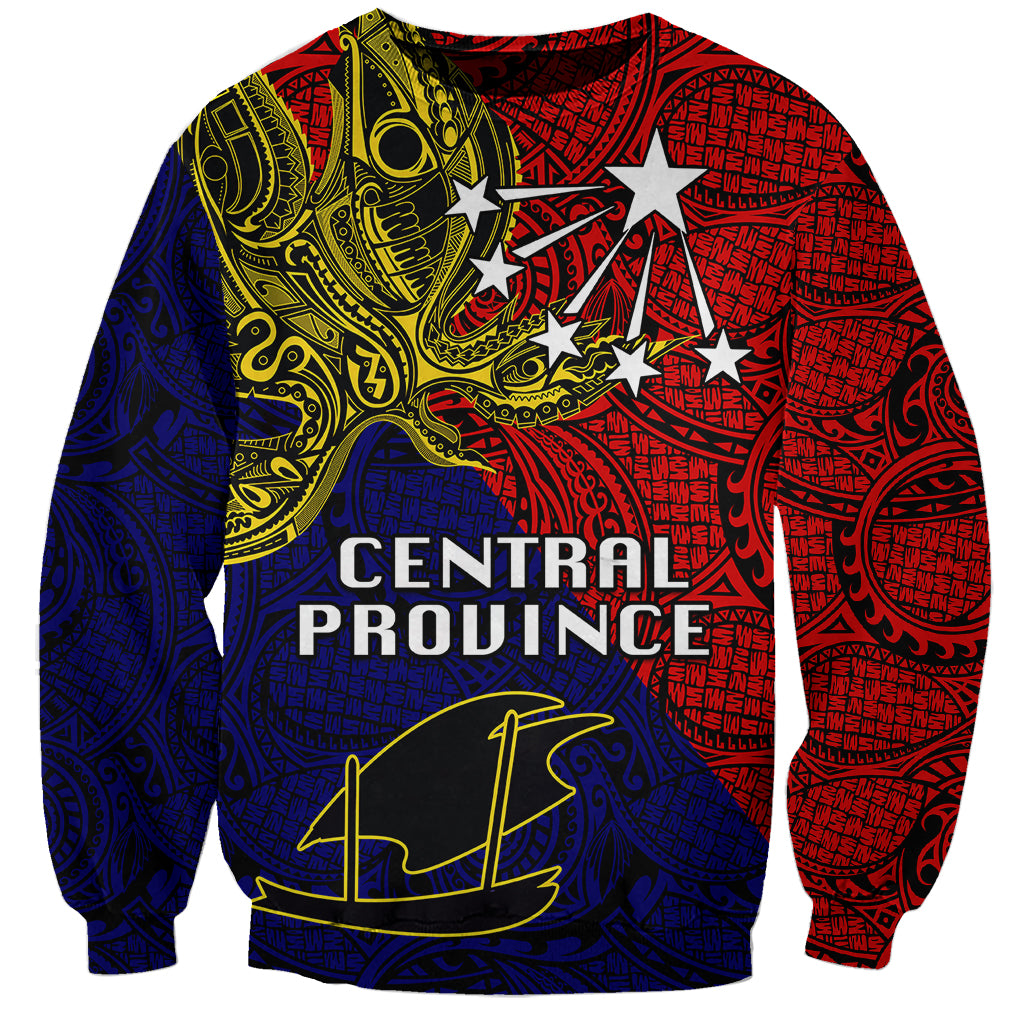 Papua New Guinea Central Province Sweatshirt PNG Birds Of Paradise Polynesian Arty Style LT03 Unisex Red - Polynesian Pride