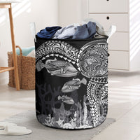 Hawaiian Reef Triggerfish Laundry Basket Polynesian Art with Tribal Humuhumunukunukuapua'a LT03 Black - Polynesian Pride