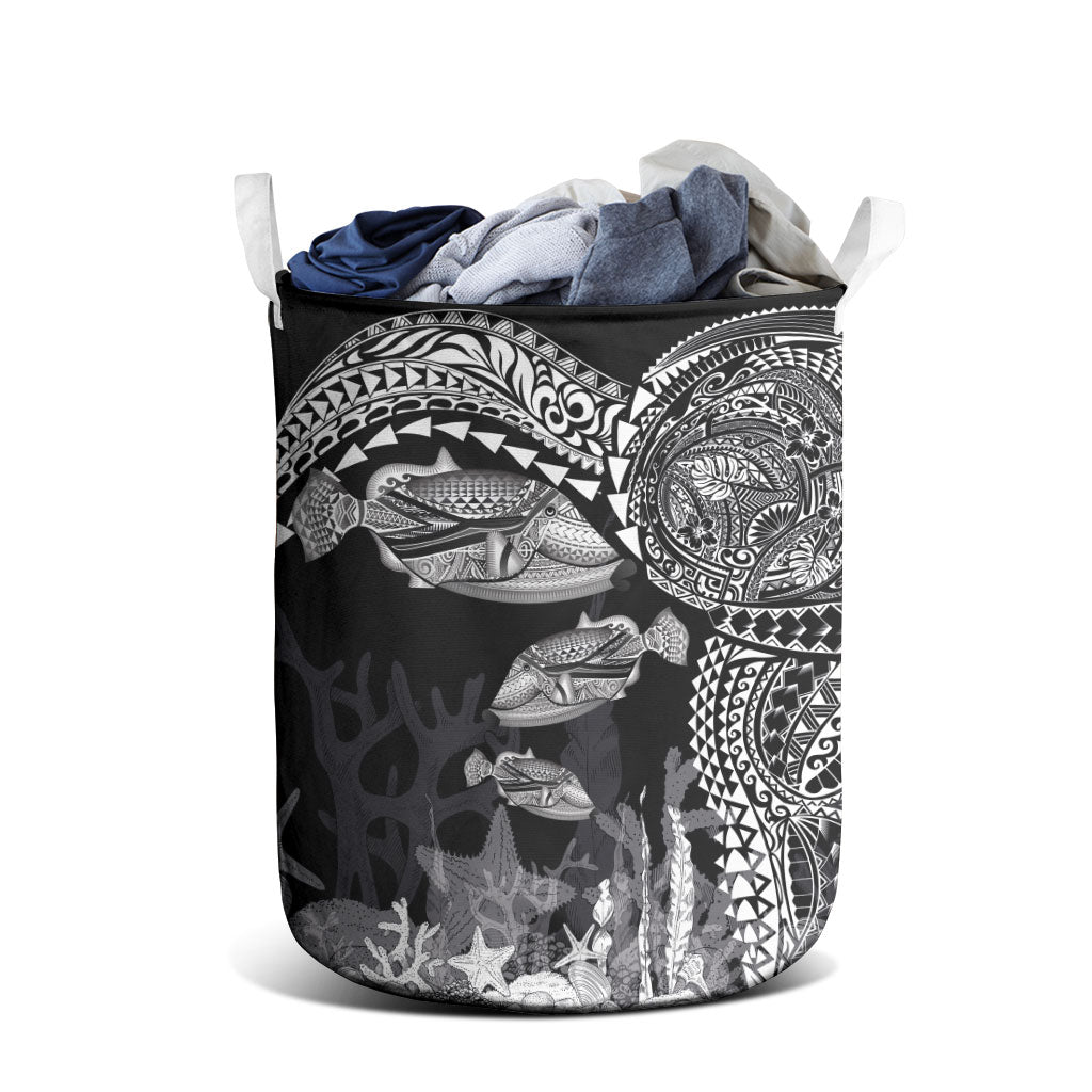Hawaiian Reef Triggerfish Laundry Basket Polynesian Art with Tribal Humuhumunukunukuapua'a LT03 - Polynesian Pride
