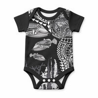 Hawaiian Reef Triggerfish Baby Onesie Polynesian Art with Tribal Humuhumunukunukuapua'a