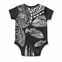 Hawaiian Reef Triggerfish Baby Onesie Polynesian Art with Tribal Humuhumunukunukuapua'a