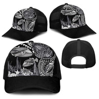 Hawaiian Reef Triggerfish Baseball Net Cap Polynesian Art with Tribal Humuhumunukunukuapua'a LT03 - Polynesian Pride
