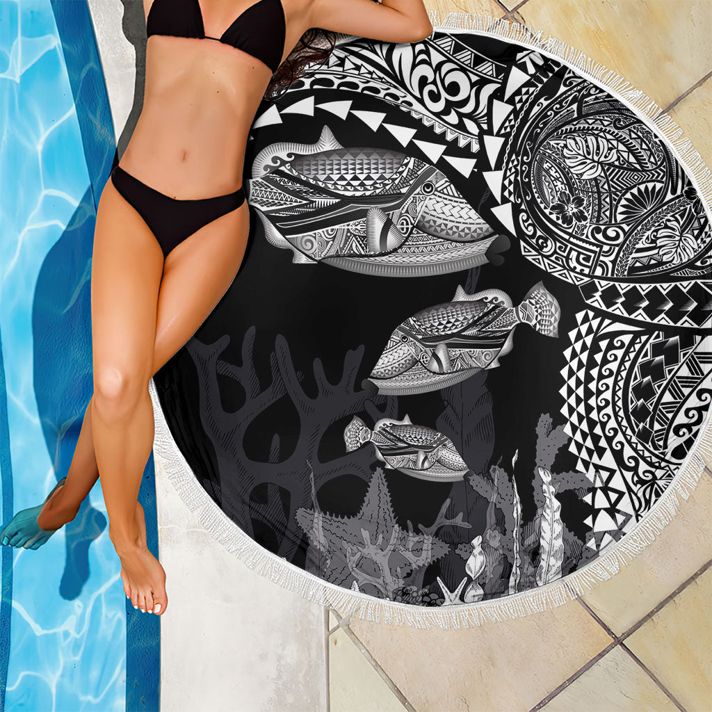 Hawaiian Reef Triggerfish Beach Blanket Polynesian Art with Tribal Humuhumunukunukuapua'a LT03 - Polynesian Pride
