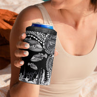 Hawaiian Reef Triggerfish 4 in 1 Can Cooler Tumbler Polynesian Art with Tribal Humuhumunukunukuapua'a LT03 - Polynesian Pride