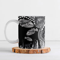 Hawaiian Reef Triggerfish Ceramic Mug Polynesian Art with Tribal Humuhumunukunukuapua'a LT03 Black - Polynesian Pride