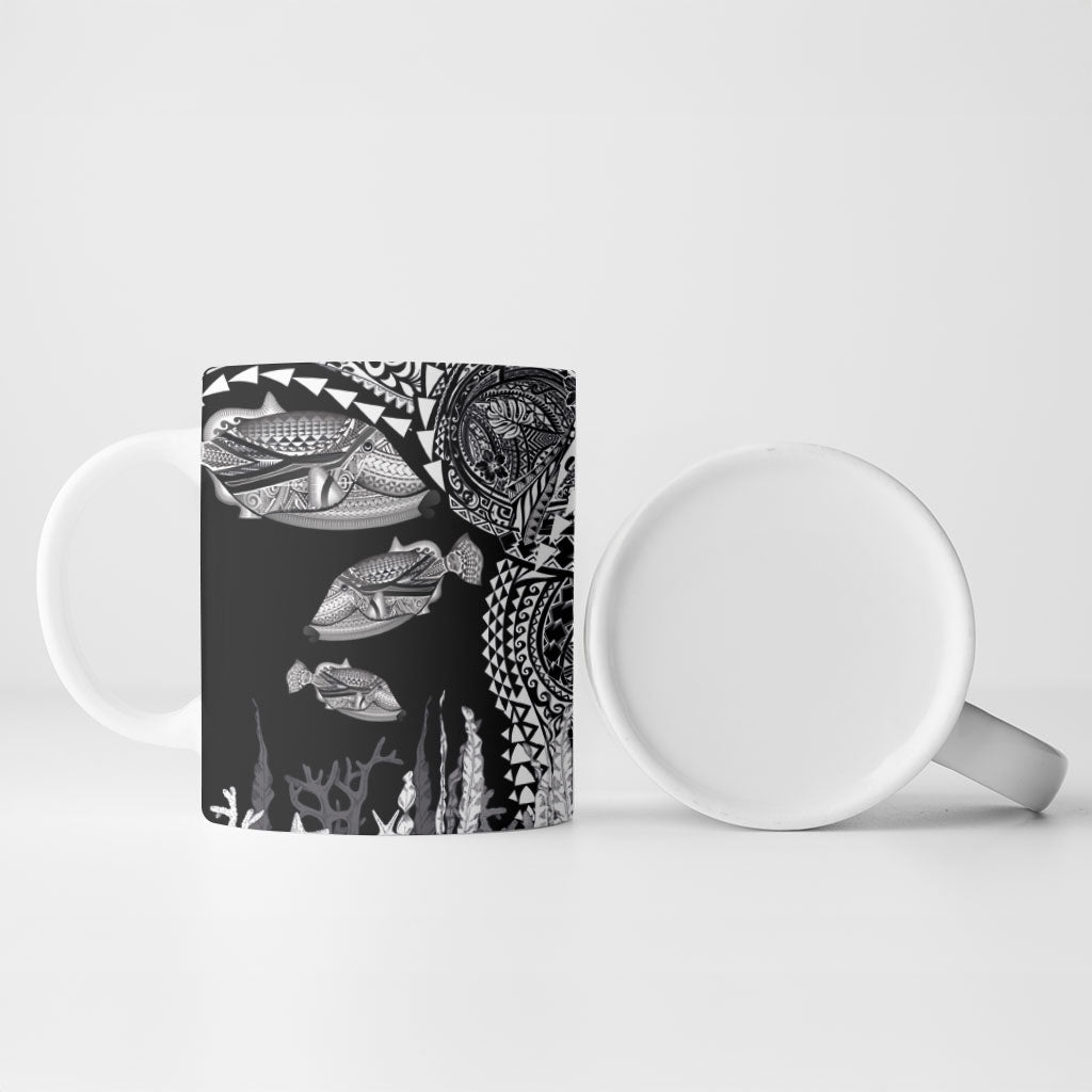 Hawaiian Reef Triggerfish Ceramic Mug Polynesian Art with Tribal Humuhumunukunukuapua'a LT03 - Polynesian Pride