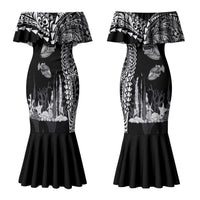 Hawaiian Reef Triggerfish Couples Matching Mermaid Dress and Hawaiian Shirt Polynesian Art with Tribal Humuhumunukunukuapua'a LT03 - Polynesian Pride