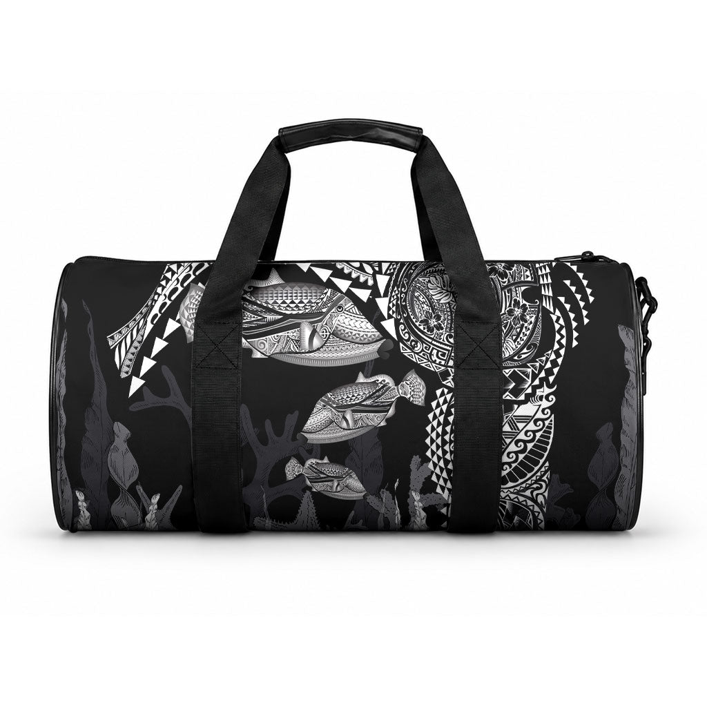 Hawaiian Reef Triggerfish Duffle Bag Polynesian Art with Tribal Humuhumunukunukuapua'a