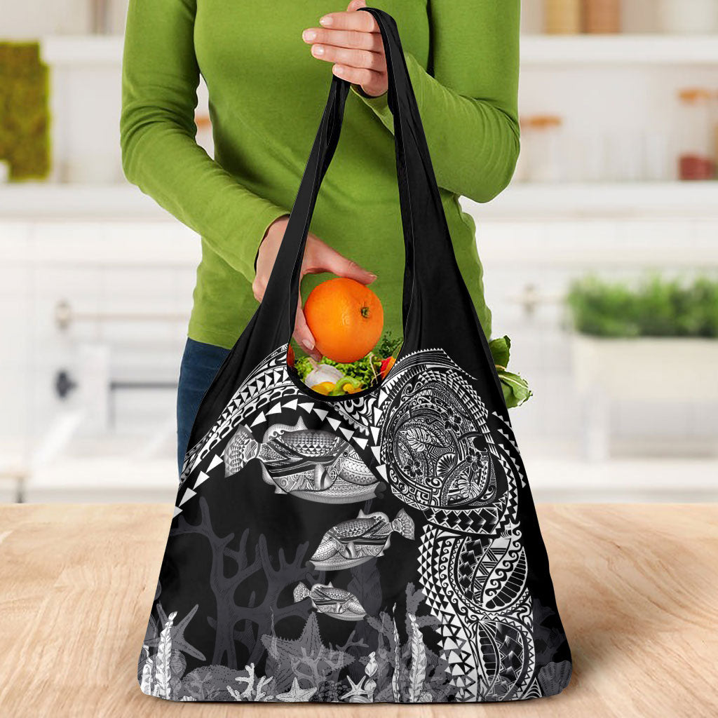 Hawaiian Reef Triggerfish Grocery Bag Polynesian Art with Tribal Humuhumunukunukuapua'a LT03 - Polynesian Pride