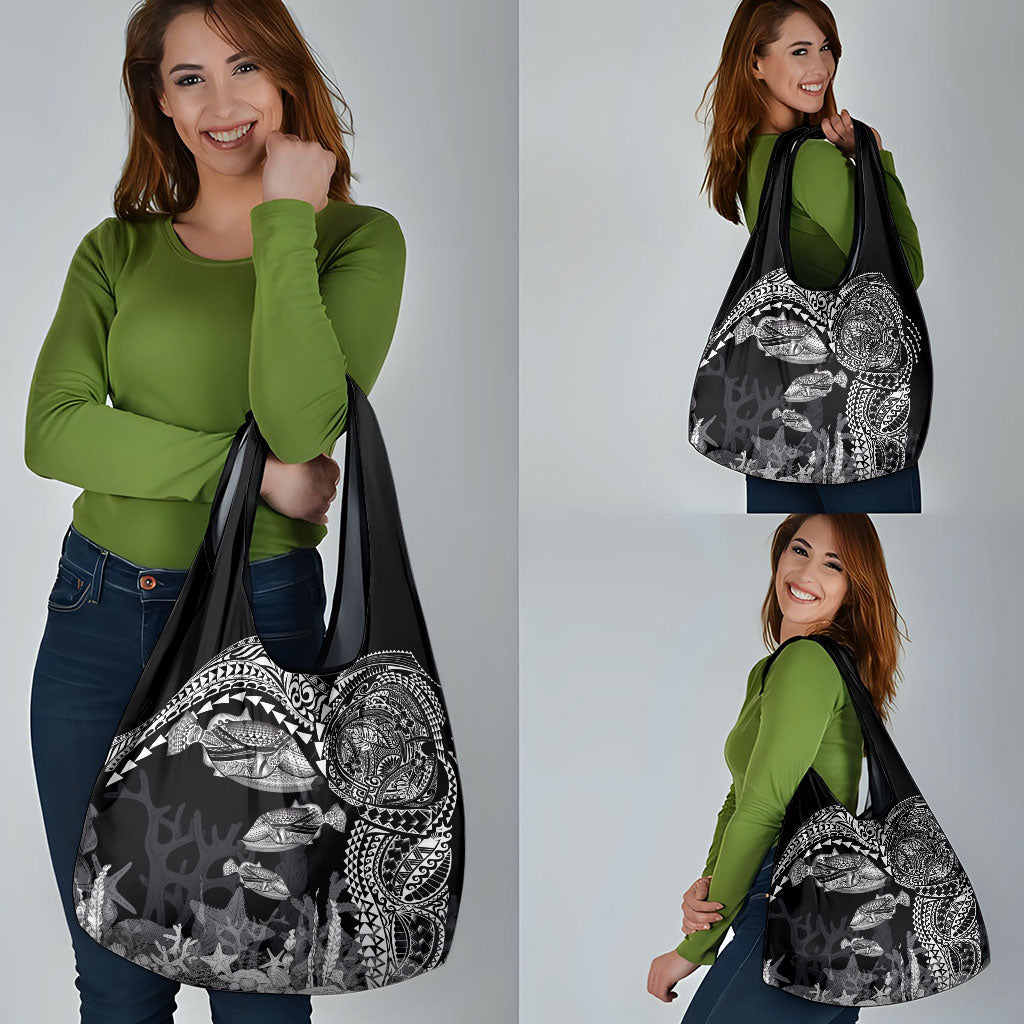 Hawaiian Reef Triggerfish Grocery Bag Polynesian Art with Tribal Humuhumunukunukuapua'a LT03 - Polynesian Pride