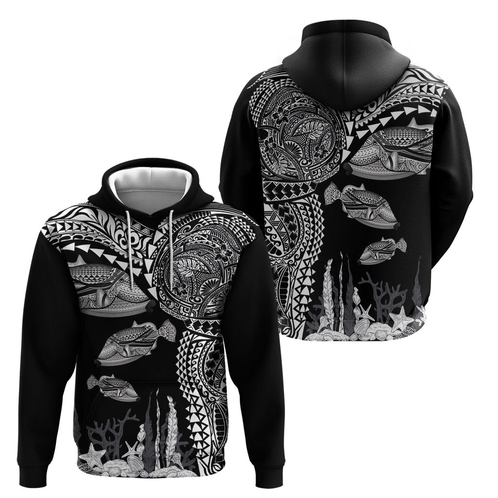 Hawaiian Reef Triggerfish Hoodie Polynesian Art with Tribal Humuhumunukunukuapua'a LT03 - Polynesian Pride