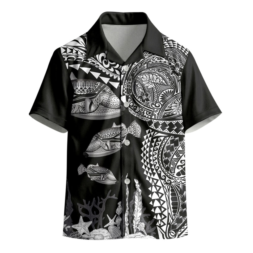 Hawaiian Reef Triggerfish Kid Hawaiian Shirt Polynesian Art with Tribal Humuhumunukunukuapua'a LT03 - Polynesian Pride