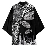 Hawaiian Reef Triggerfish Kimono Polynesian Art with Tribal Humuhumunukunukuapua'a LT03 - Polynesian Pride