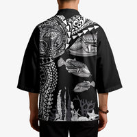 Hawaiian Reef Triggerfish Kimono Polynesian Art with Tribal Humuhumunukunukuapua'a LT03 - Polynesian Pride