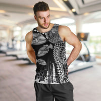 Hawaiian Reef Triggerfish Men Tank Top Polynesian Art with Tribal Humuhumunukunukuapua'a LT03 Black - Polynesian Pride