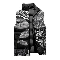 Hawaiian Reef Triggerfish Sleeveless Puffer Jacket Polynesian Art with Tribal Humuhumunukunukuapua'a LT03 - Polynesian Pride