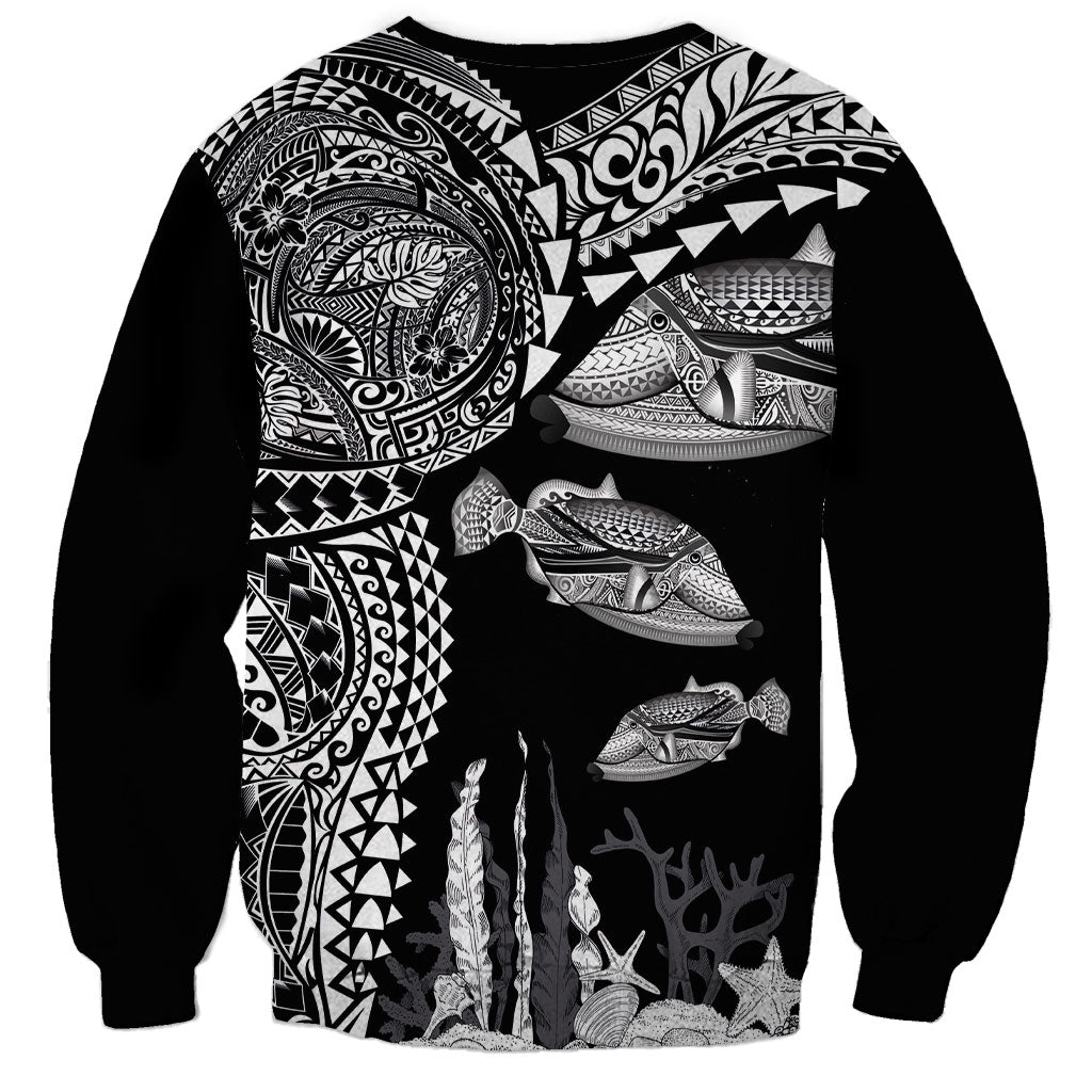 Hawaiian Reef Triggerfish Sweatshirt Polynesian Art with Tribal Humuhumunukunukuapua'a LT03 - Polynesian Pride
