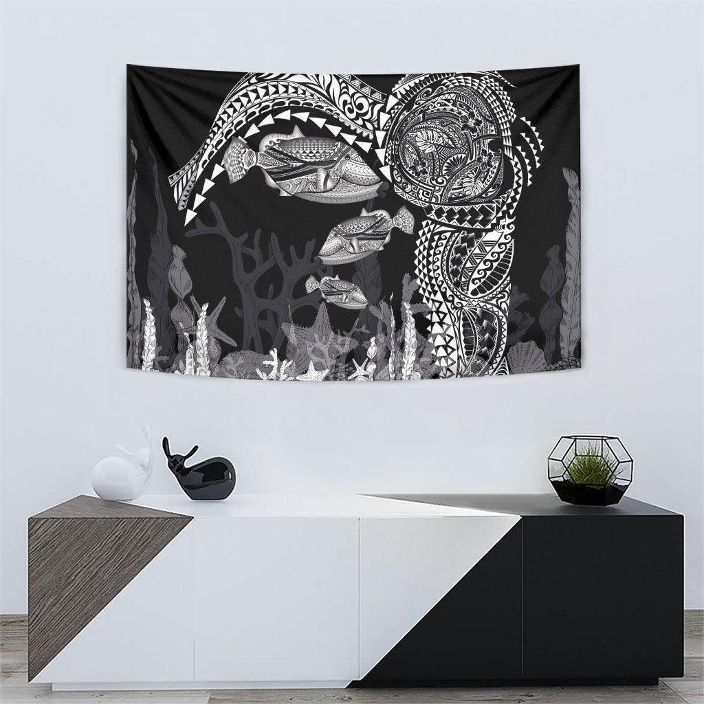 Hawaiian Reef Triggerfish Tapestry Polynesian Art with Tribal Humuhumunukunukuapua'a LT03 - Polynesian Pride