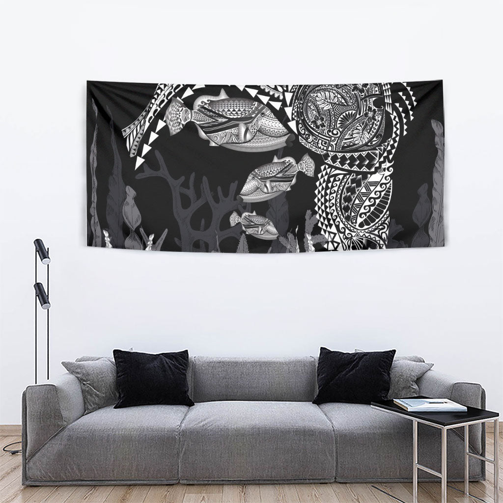Hawaiian Reef Triggerfish Tapestry Polynesian Art with Tribal Humuhumunukunukuapua'a LT03 - Polynesian Pride