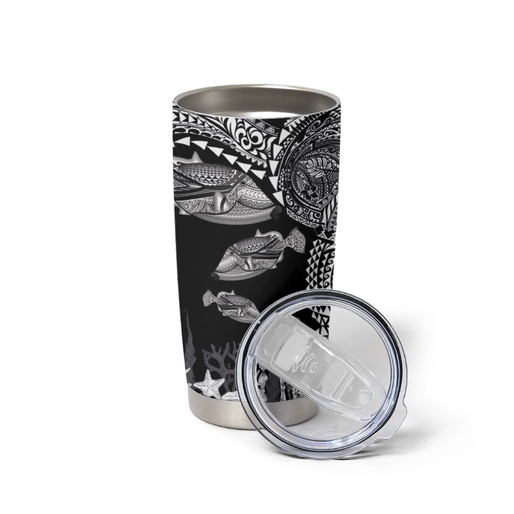 Hawaiian Reef Triggerfish Tumbler Cup Polynesian Art with Tribal Humuhumunukunukuapua'a LT03 - Polynesian Pride