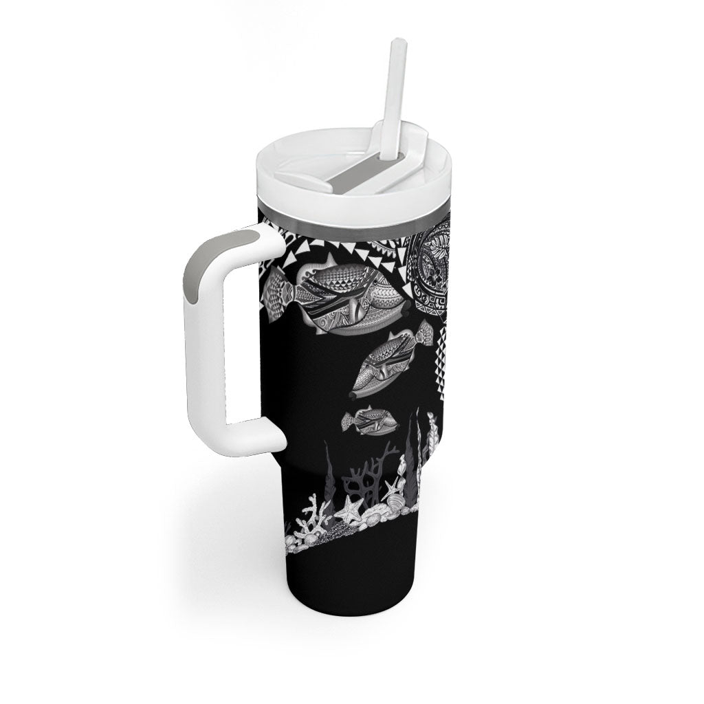 Hawaiian Reef Triggerfish Tumbler With Handle Polynesian Art with Tribal Humuhumunukunukuapua'a LT03 - Polynesian Pride
