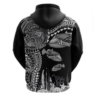 Hawaiian Reef Triggerfish Zip Hoodie Polynesian Art with Tribal Humuhumunukunukuapua'a LT03 - Polynesian Pride