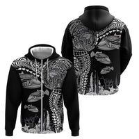 Hawaiian Reef Triggerfish Zip Hoodie Polynesian Art with Tribal Humuhumunukunukuapua'a LT03 - Polynesian Pride