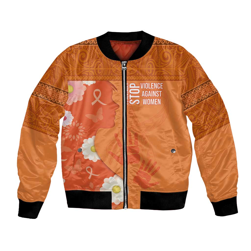 International Day for the Elimination of Violence Against Women Bomber Jacket Polynesian Pattern