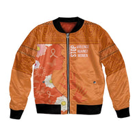International Day for the Elimination of Violence Against Women Bomber Jacket Polynesian Pattern LT03 Unisex Orange - Polynesian Pride