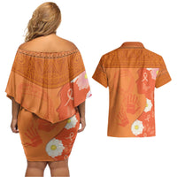 International Day for the Elimination of Violence Against Women Couples Matching Off Shoulder Short Dress and Hawaiian Shirt Polynesian Pattern LT03 - Polynesian Pride