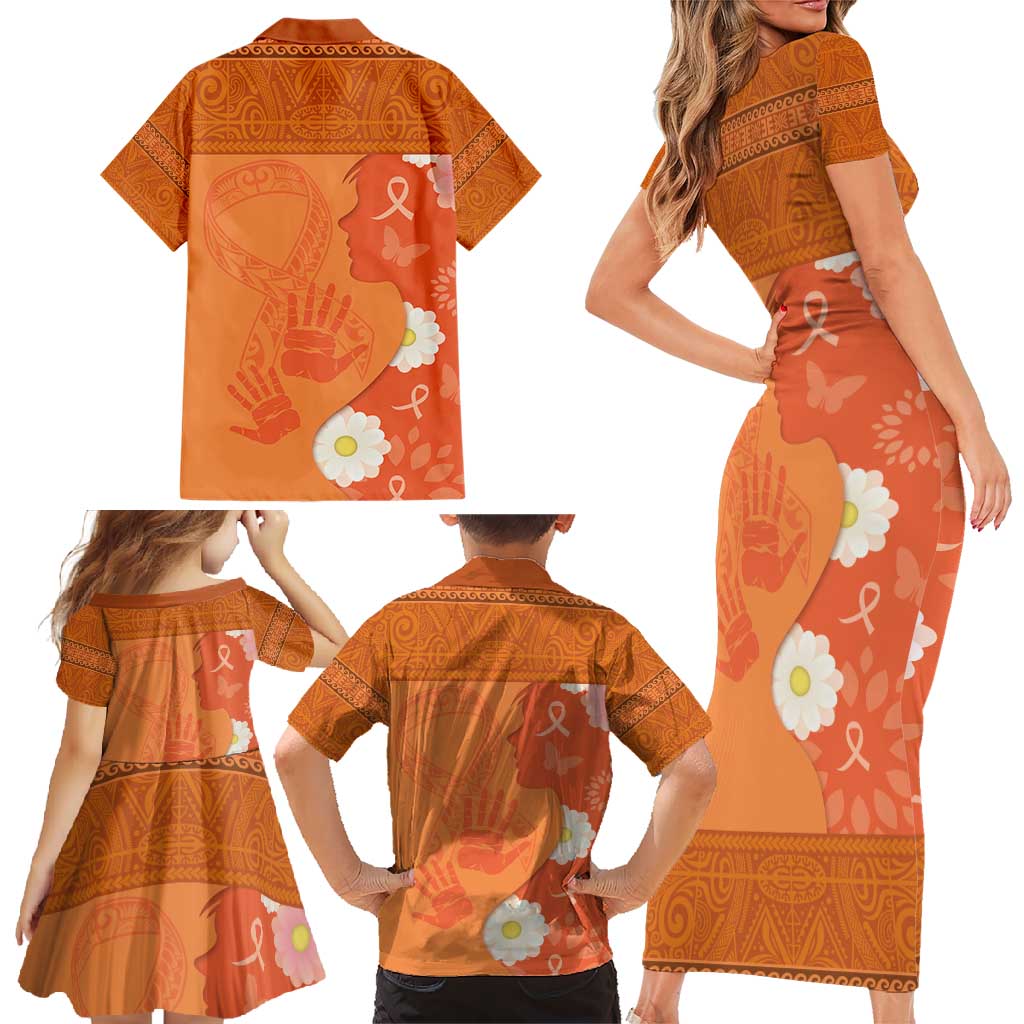 International Day for the Elimination of Violence Against Women Family Matching Short Sleeve Bodycon Dress and Hawaiian Shirt Polynesian Pattern LT03 - Polynesian Pride