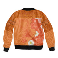 International Day for the Elimination of Violence Against Women Sleeve Zip Bomber Jacket Polynesian Pattern