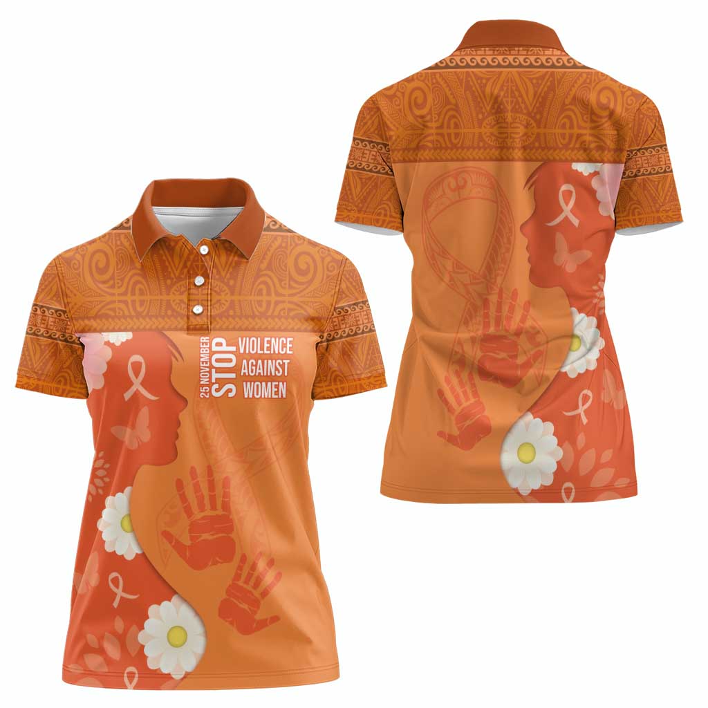 International Day for the Elimination of Violence Against Women Women Polo Shirt Polynesian Pattern