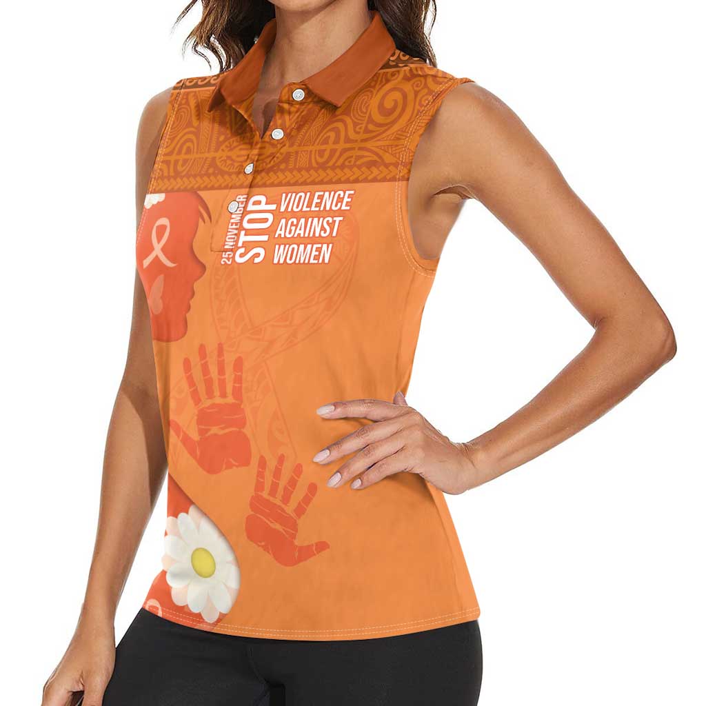 International Day for the Elimination of Violence Against Women Women Sleeveless Polo Shirt Polynesian Pattern