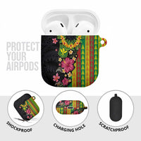 Hawaiian Independence Day AirPods Case Kanaka Maoli Symbols With Tapa Motifs and Tropical Plants - Polynesian Pride