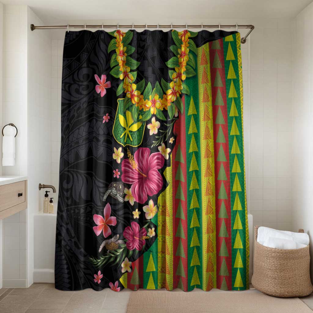 Hawaiian Independence Day Bathroom Set Kanaka Maoli Symbols With Tapa Motifs and Tropical Plants - Polynesian Pride