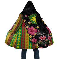 Hawaiian Independence Day Cloak Kanaka Maoli Symbols With Tapa Motifs and Tropical Plants - Polynesian Pride