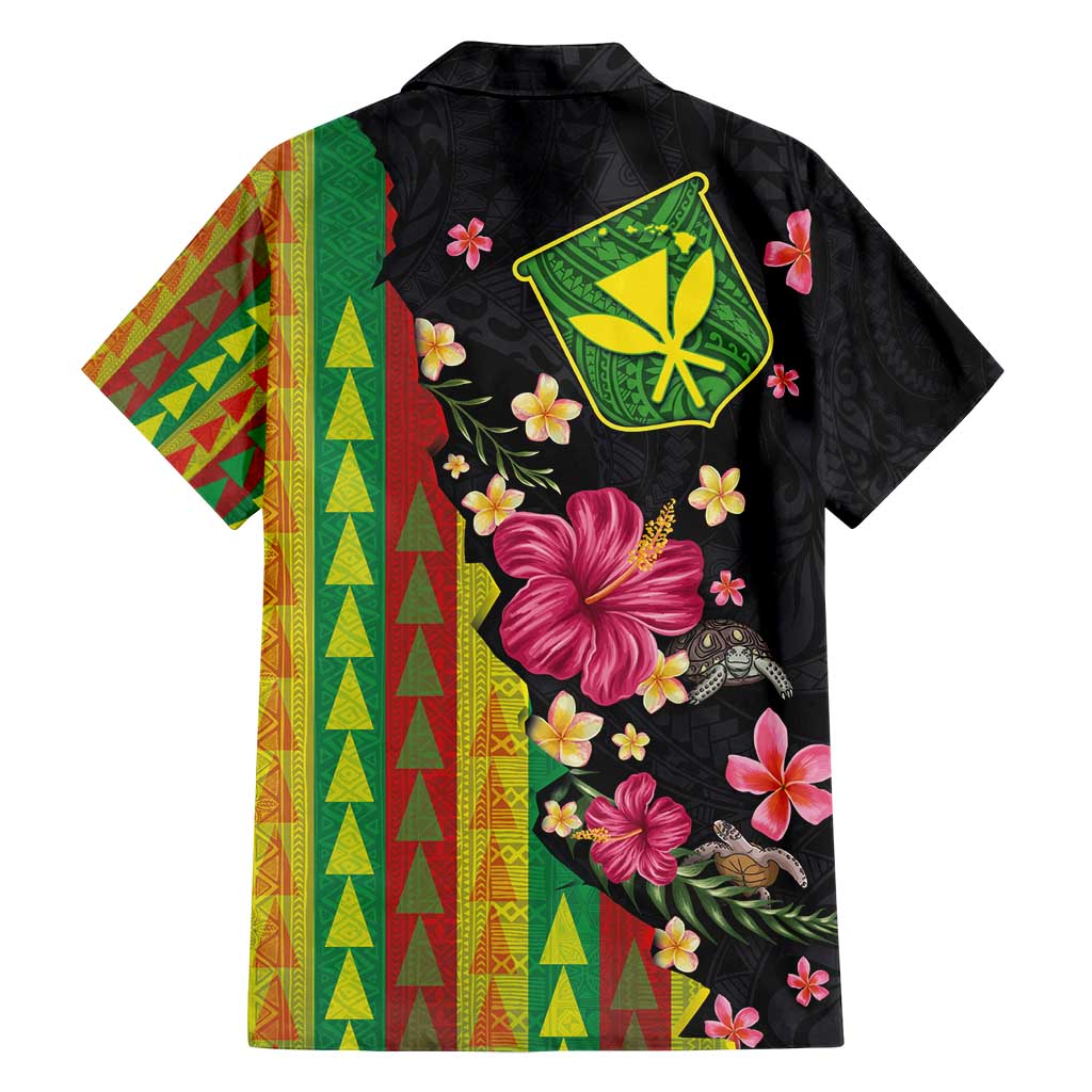 Hawaiian Independence Day Family Matching Off Shoulder Short Dress and Hawaiian Shirt Kanaka Maoli Symbols With Tapa Motifs and Tropical Plants - Polynesian Pride