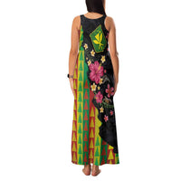 Hawaiian Independence Day Family Matching Tank Maxi Dress and Hawaiian Shirt Kanaka Maoli Symbols With Tapa Motifs and Tropical Plants - Polynesian Pride