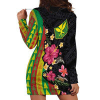 Hawaiian Independence Day Hoodie Dress Kanaka Maoli Symbols With Tapa Motifs and Tropical Plants - Polynesian Pride