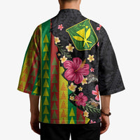 Hawaiian Independence Day Kimono Kanaka Maoli Symbols With Tapa Motifs and Tropical Plants - Polynesian Pride