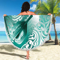 Personalised New Zealand Aotearoa Darts Masters Beach Blanket Maori Art Tattoo with Tribal Dart Symbol Teal Color - Polynesian Pride