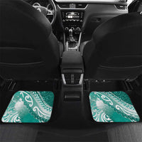 Personalised New Zealand Aotearoa Darts Masters Car Mats Maori Art Tattoo with Tribal Dart Symbol Teal Color - Polynesian Pride