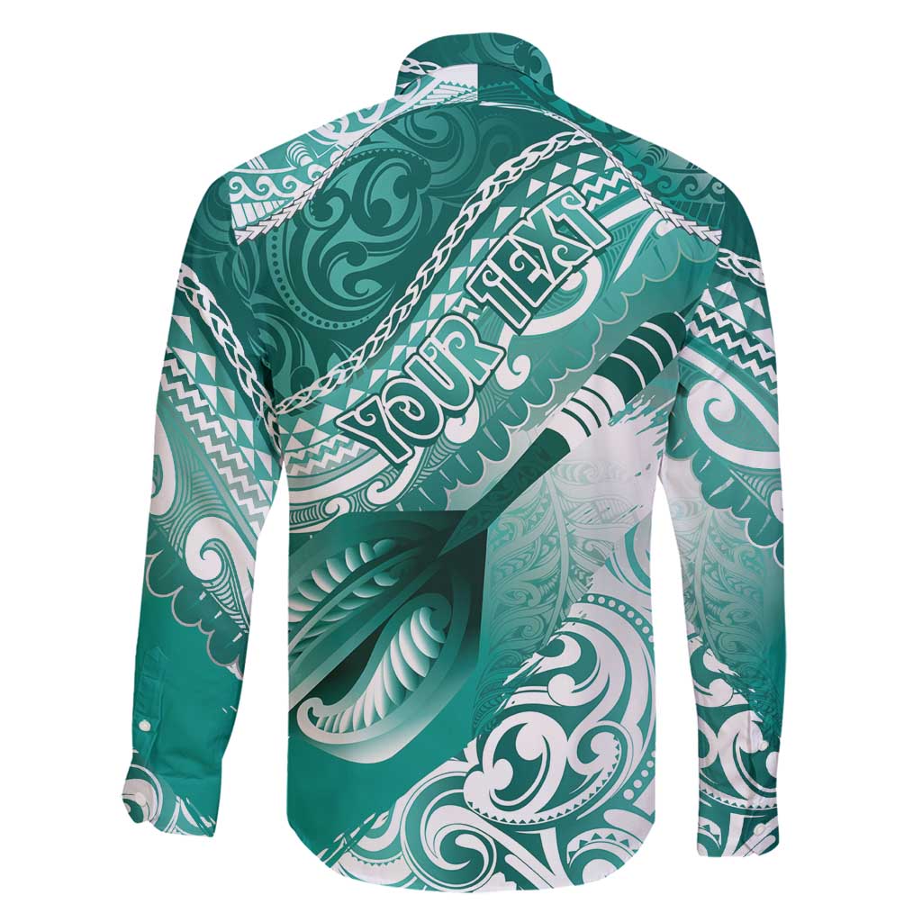 Personalised New Zealand Aotearoa Darts Masters Family Matching Long Sleeve Bodycon Dress and Hawaiian Shirt Maori Art Tattoo with Tribal Dart Symbol Teal Color LT03 - Polynesian Pride