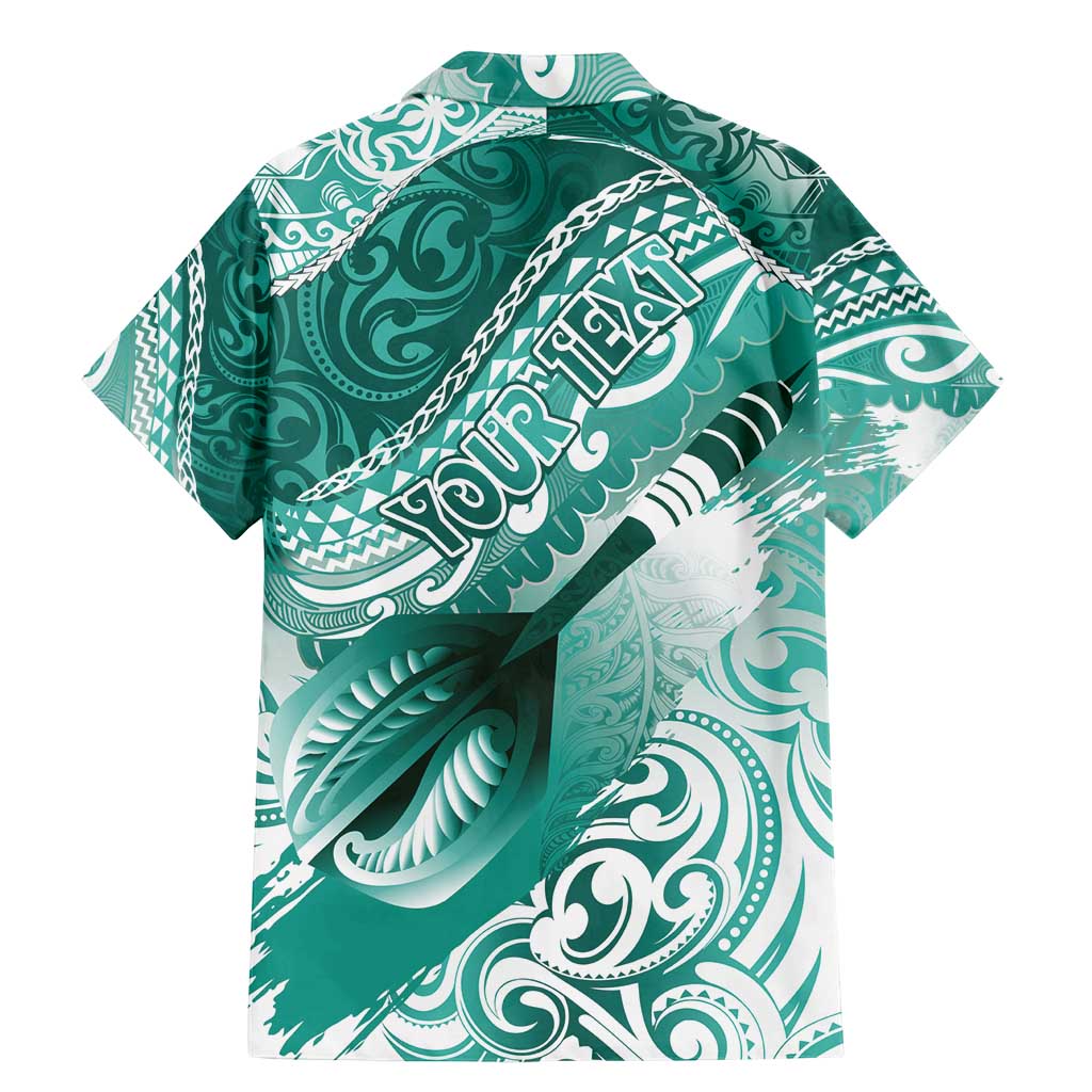 Personalised New Zealand Aotearoa Darts Masters Family Matching Mermaid Dress and Hawaiian Shirt Maori Art Tattoo with Tribal Dart Symbol Teal Color LT03 - Polynesian Pride